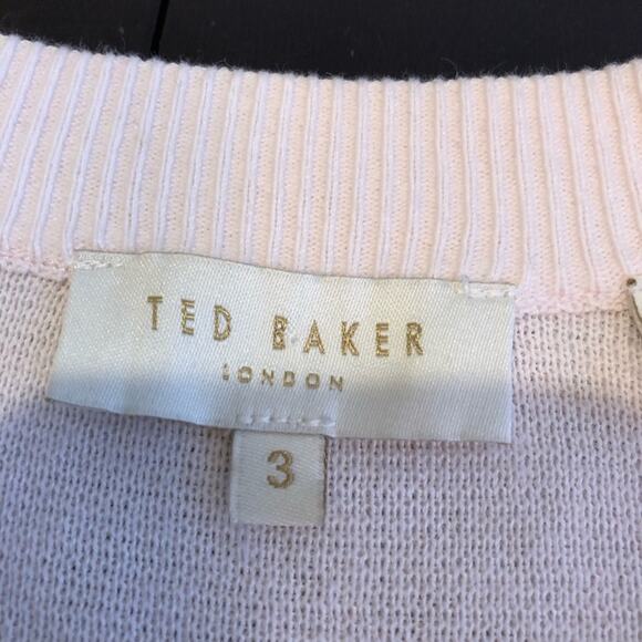 Ted Baker London light pink white layered sweater size 3 or US 8 / Medium - Picture 8 of 15